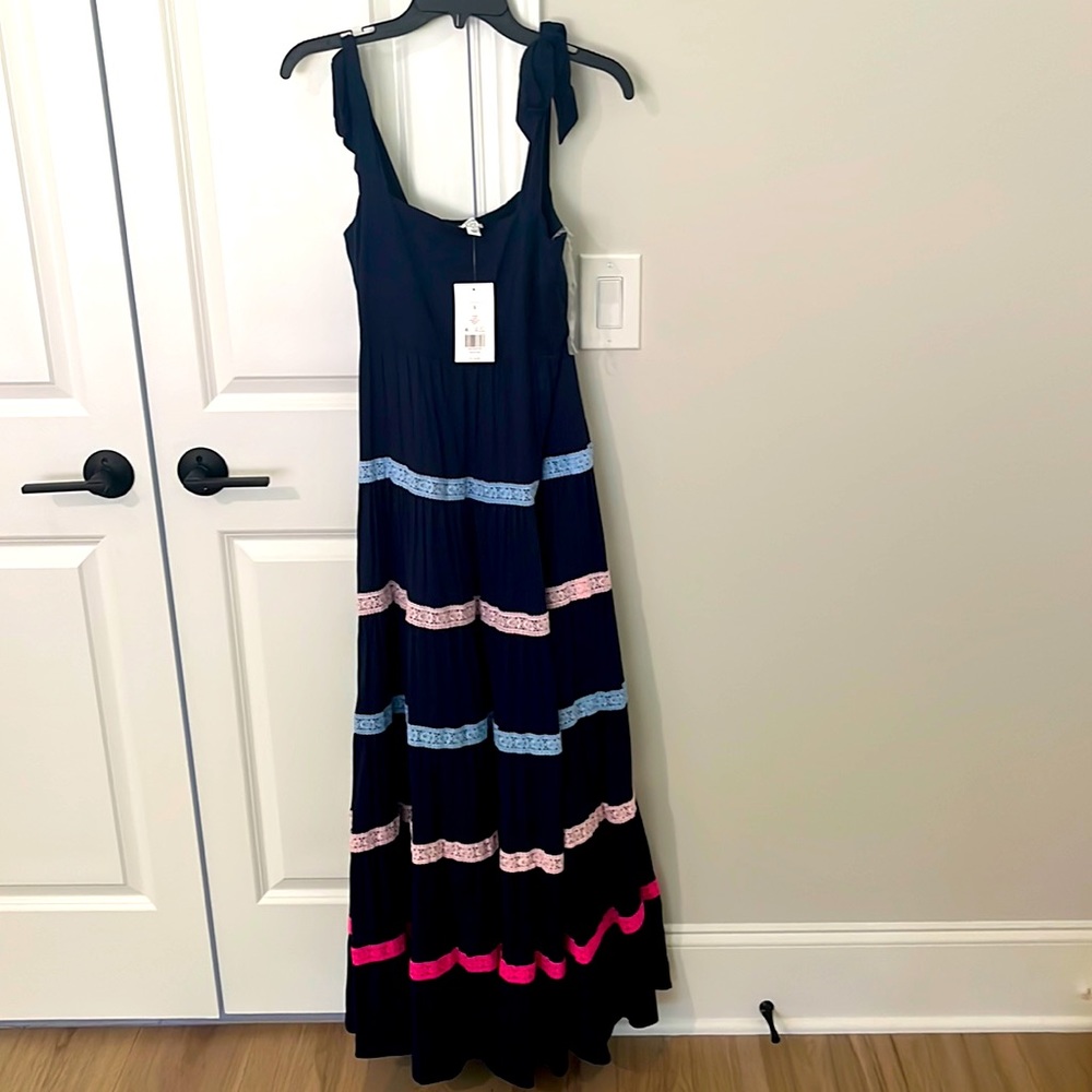 NWT Crown and Ivy Navy Dress with ribbons